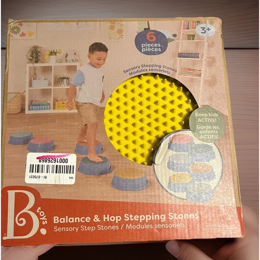 B Toys Balance & Hop Stepping Stones for Kids 6 pcs Balance Sensory‎ Kids NIB